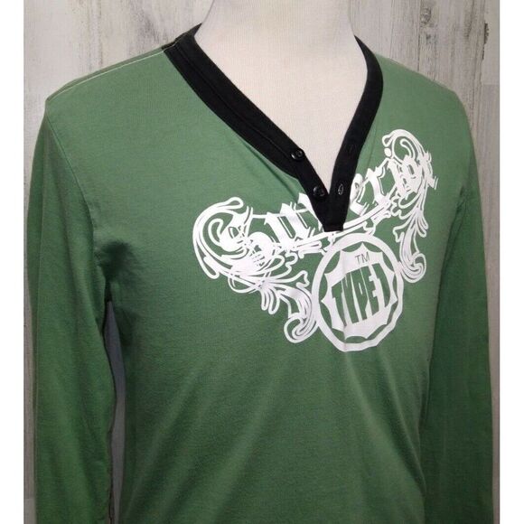 Levi's Men's "Type 1 tm Jeans" Long Sleeve T-Shirt Size Large Green - Picture 1 of 6